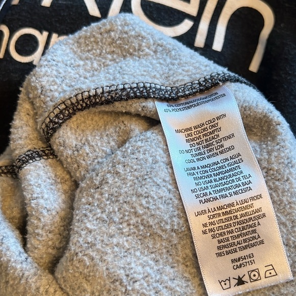 Calvin Klein Performance Hooded Sweatshirt Size XL Black & Heathered Grey - Picture 10 of 10